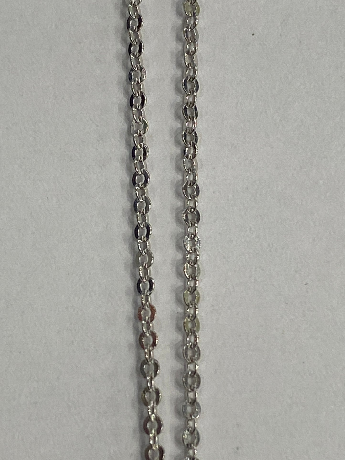 18k White Gold Chain W/Diamond Star Pendant