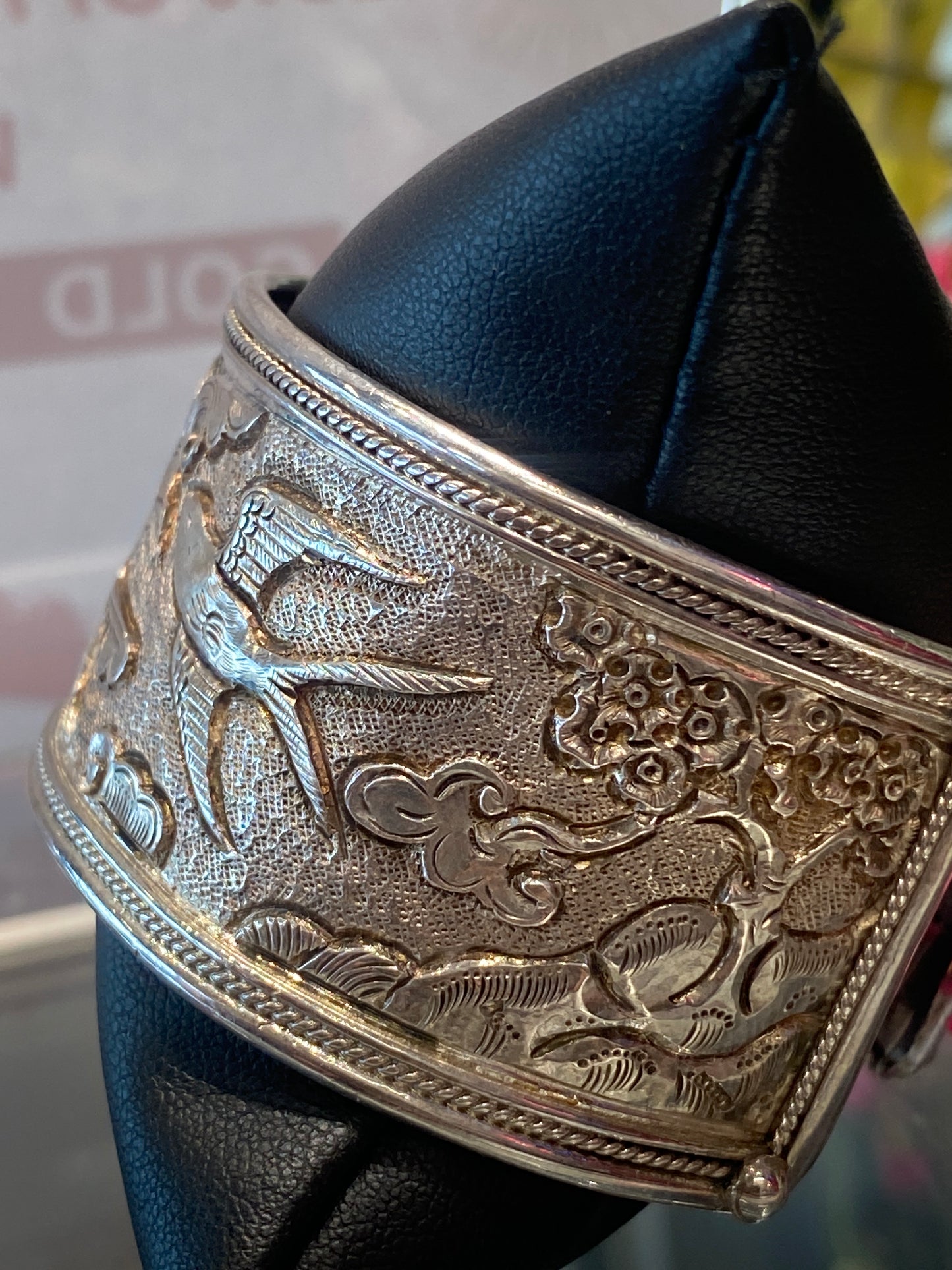 Silver Cuff Bracelet With Design