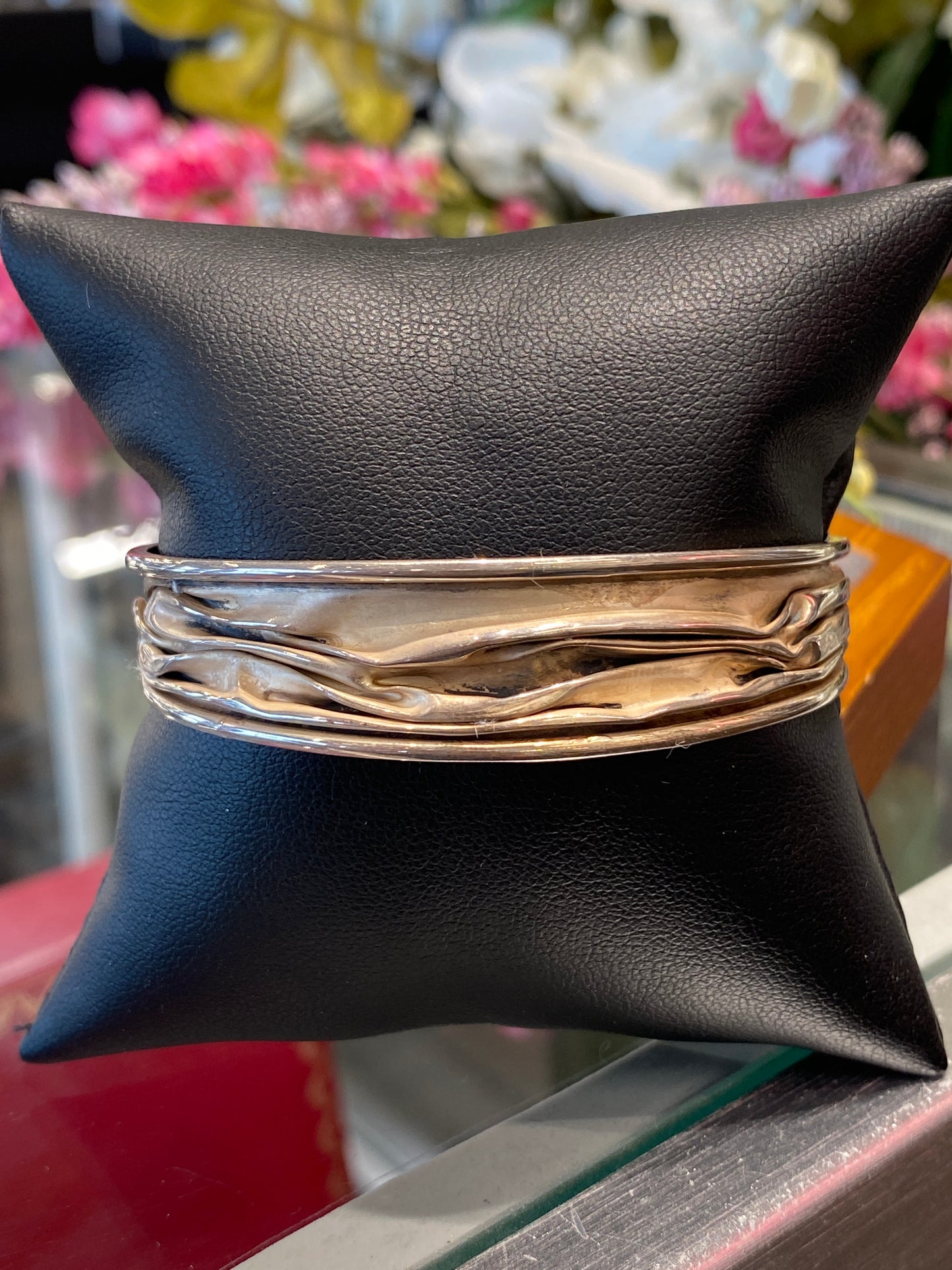 Silver Cuff Bracelet With Design