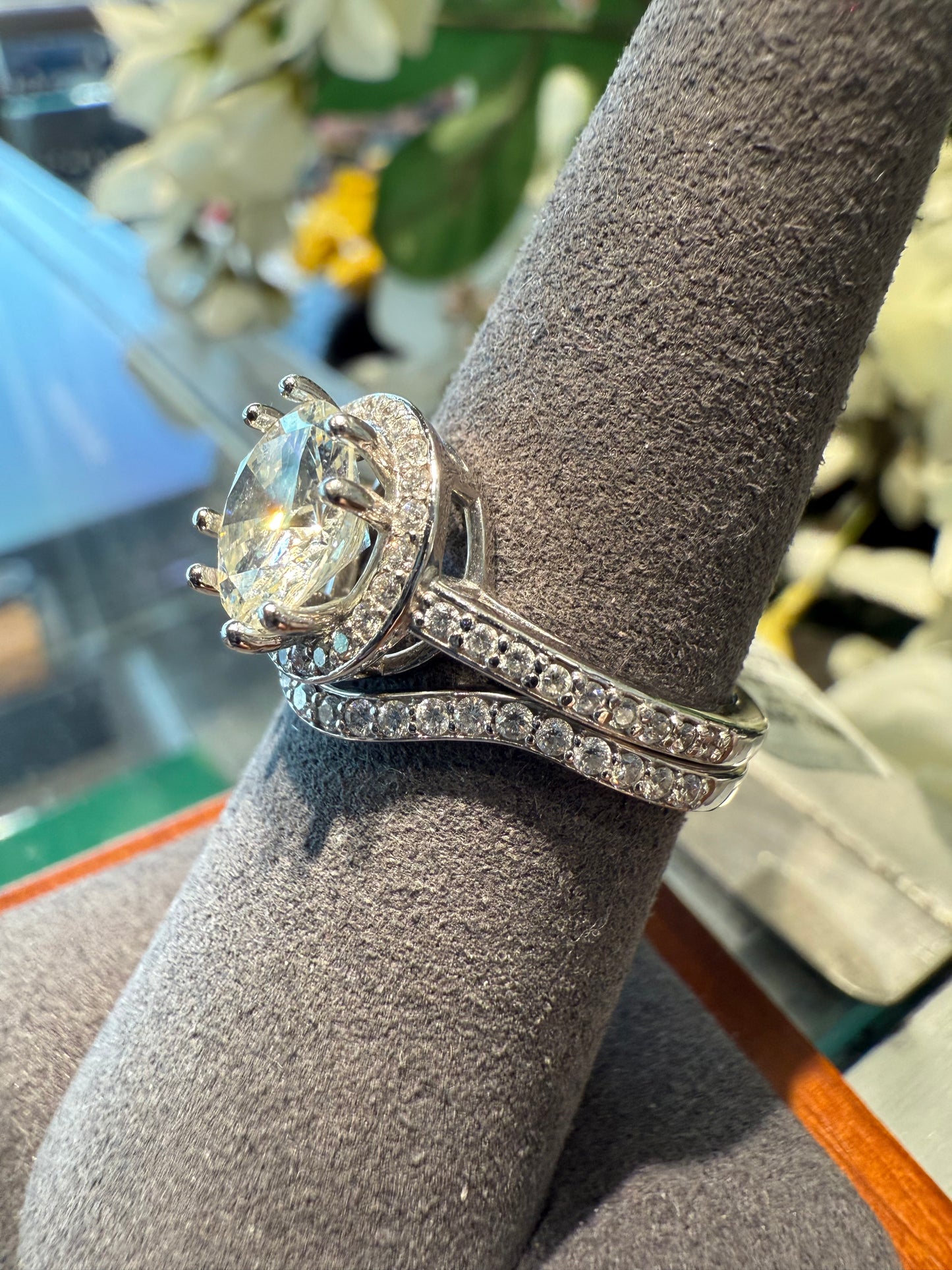 White gold engagement set