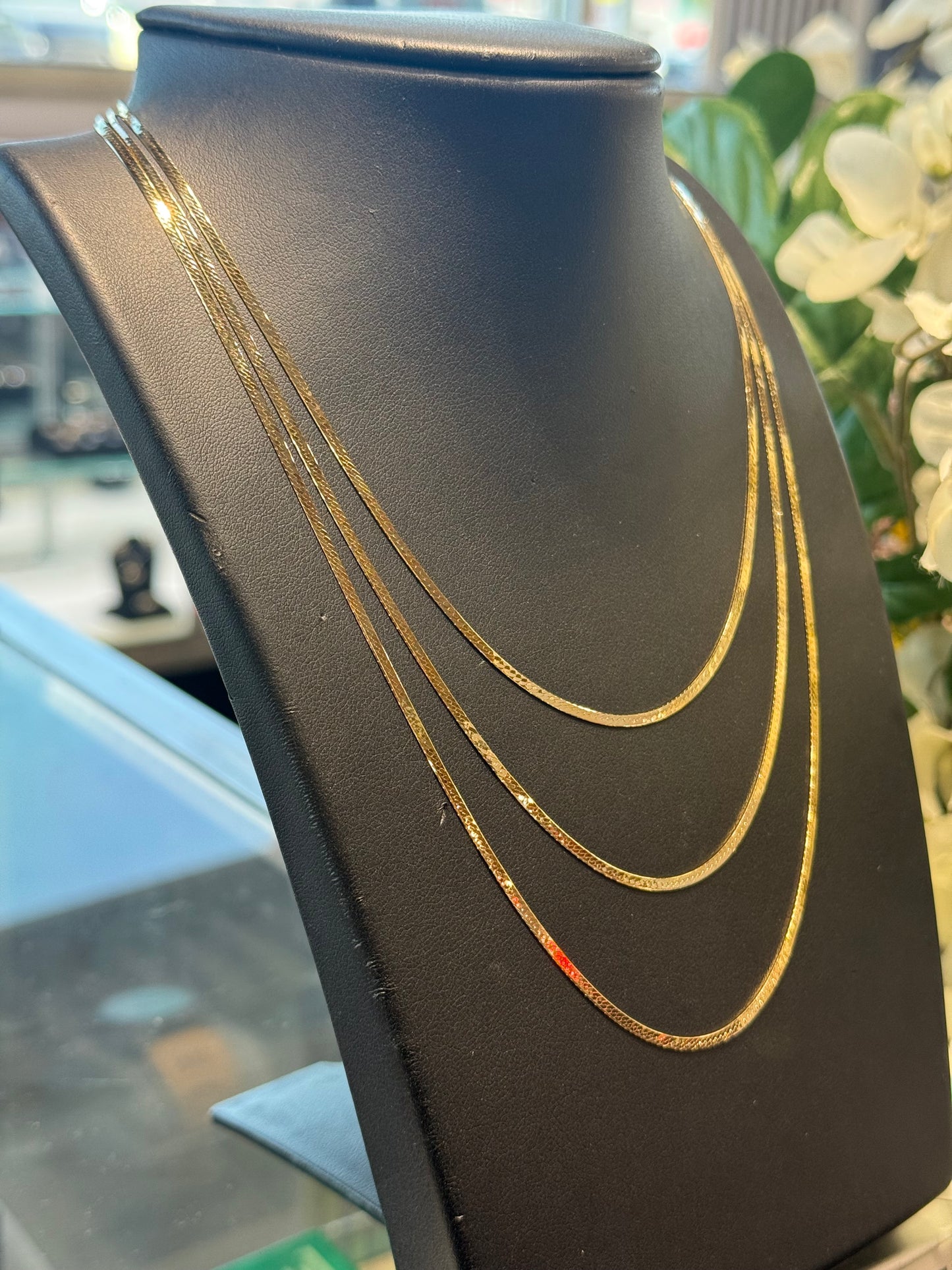 Gold herringbone chain