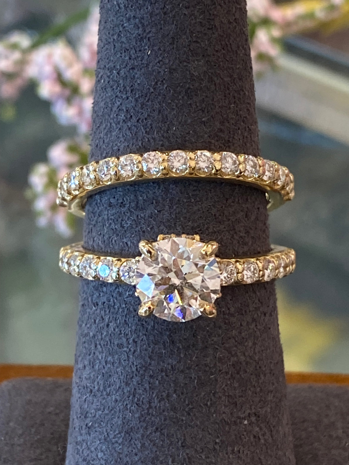 14k Yellow Gold Diamond Wedding Set
