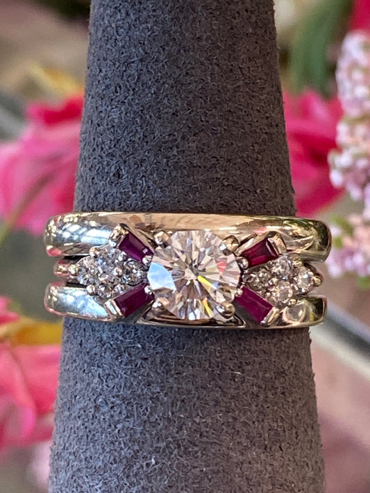 14k White Gold Diamond Wedding Set