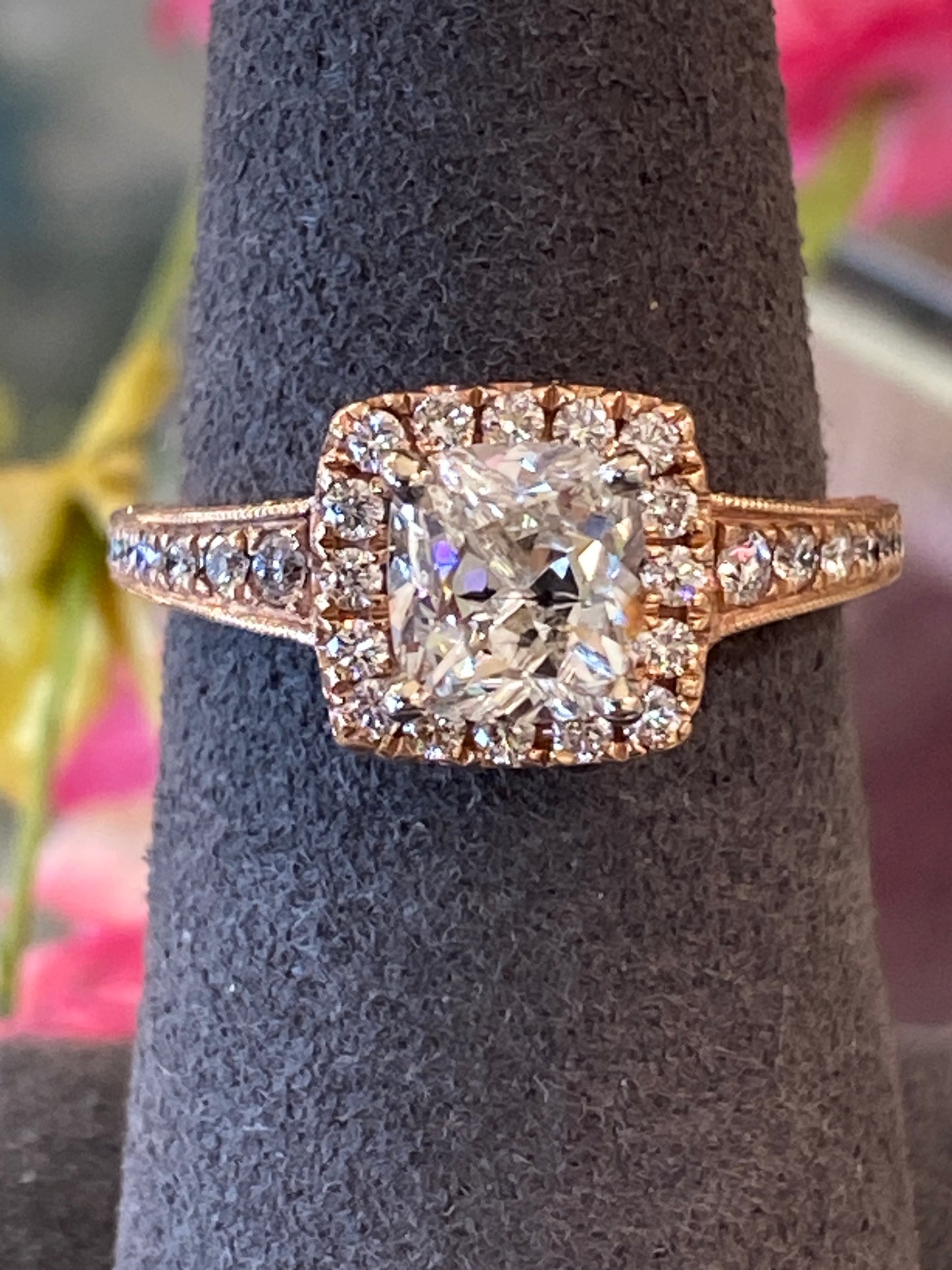 14k Rose Gold Diamond Engagement Ring