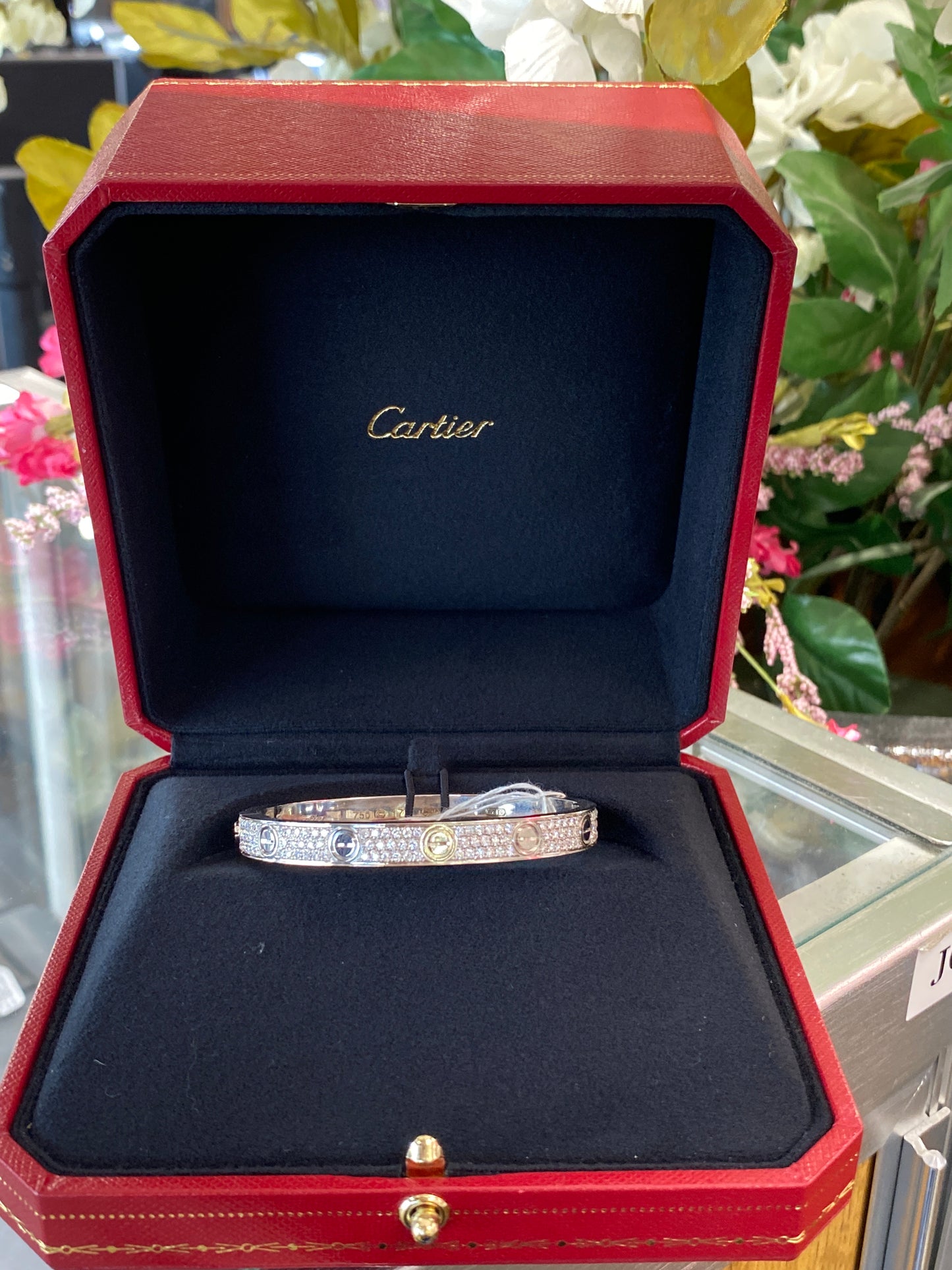 18k White Gold Cartier Love Bracelet With Diamonds