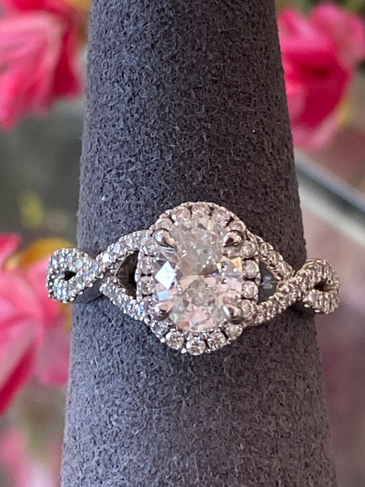 14k White Gold Diamond Engagement Ring