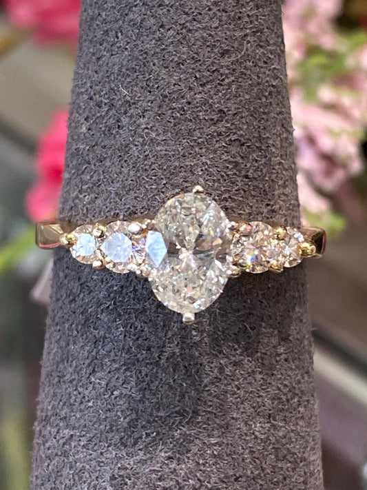 14k Yellow Gold Diamond Engagement Ring