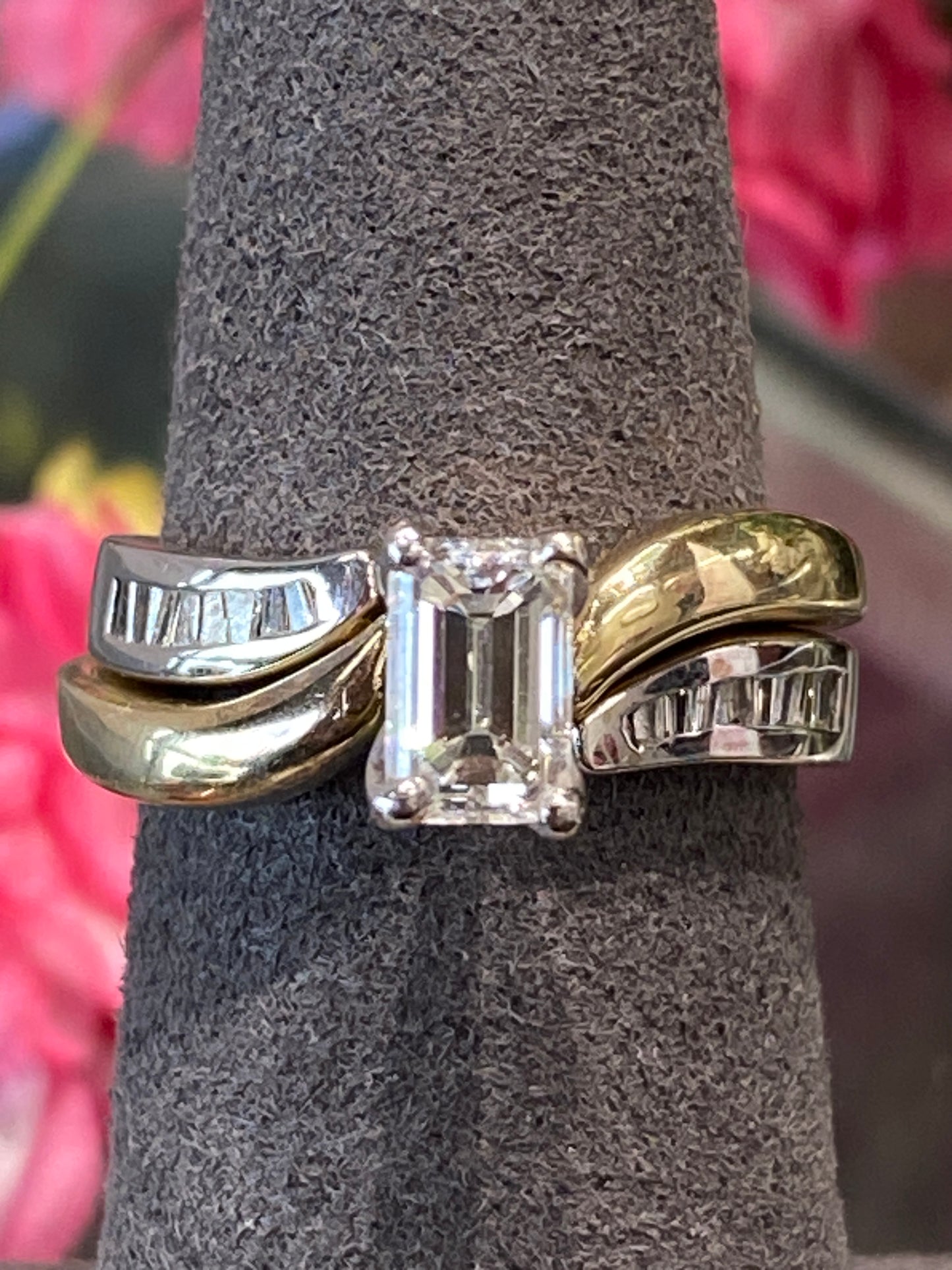 14k Two Tone Wedding Set