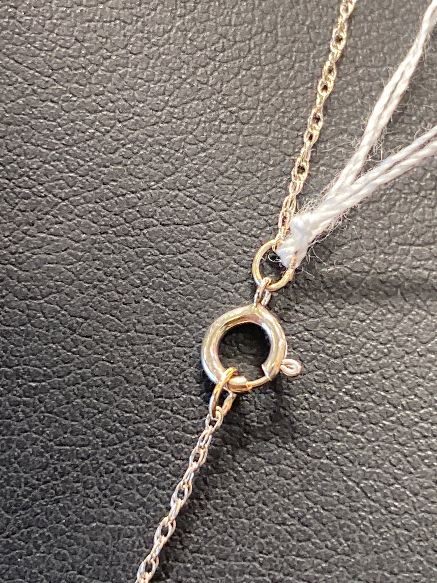 14k White Gold Chain With Diamond Cross