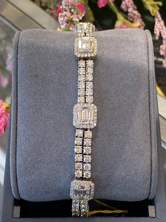 14k White Gold Diamond Bracelet
