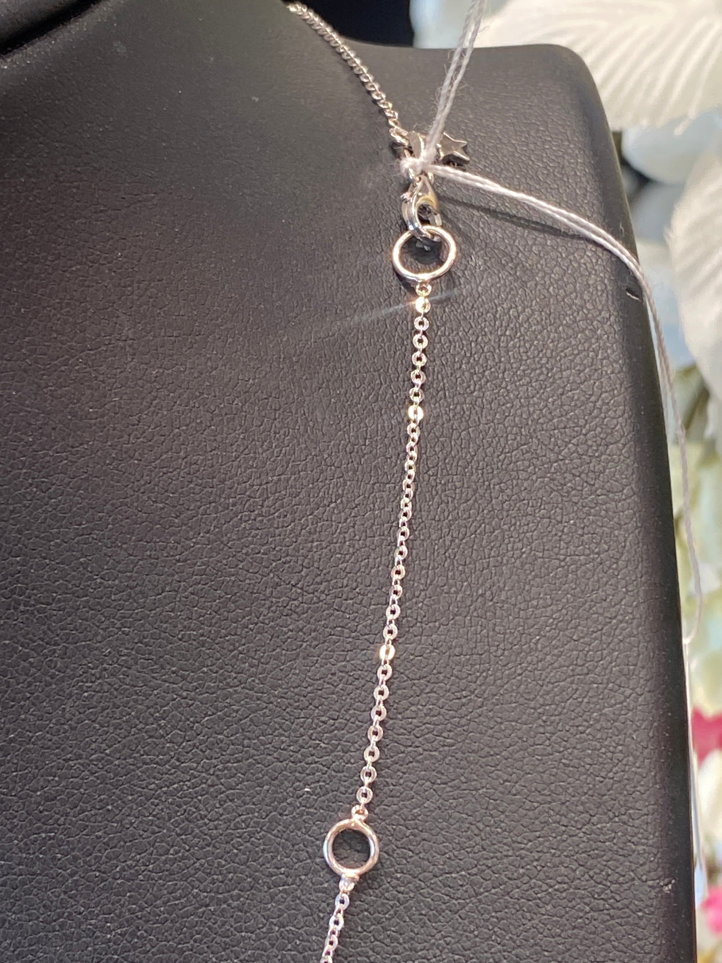 18k White Gold Chain W/Diamond Star Pendant