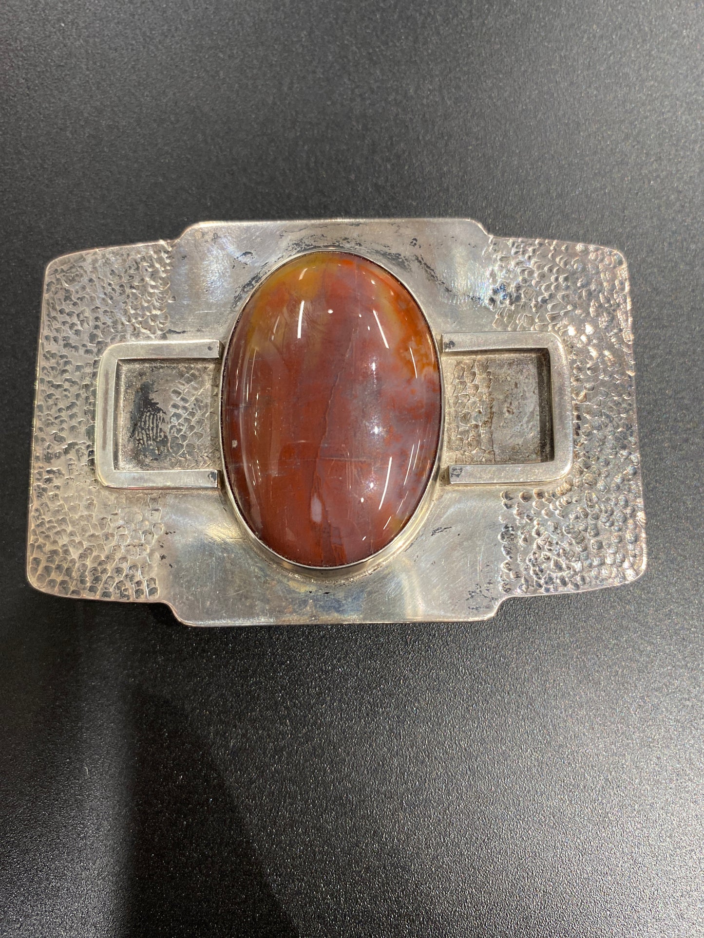 Silver Buckle With Colored Stone
