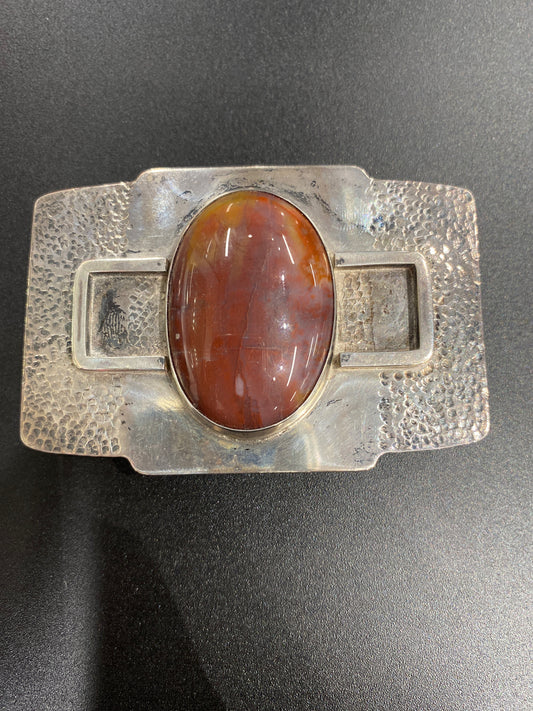 Silver Buckle With Colored Stone