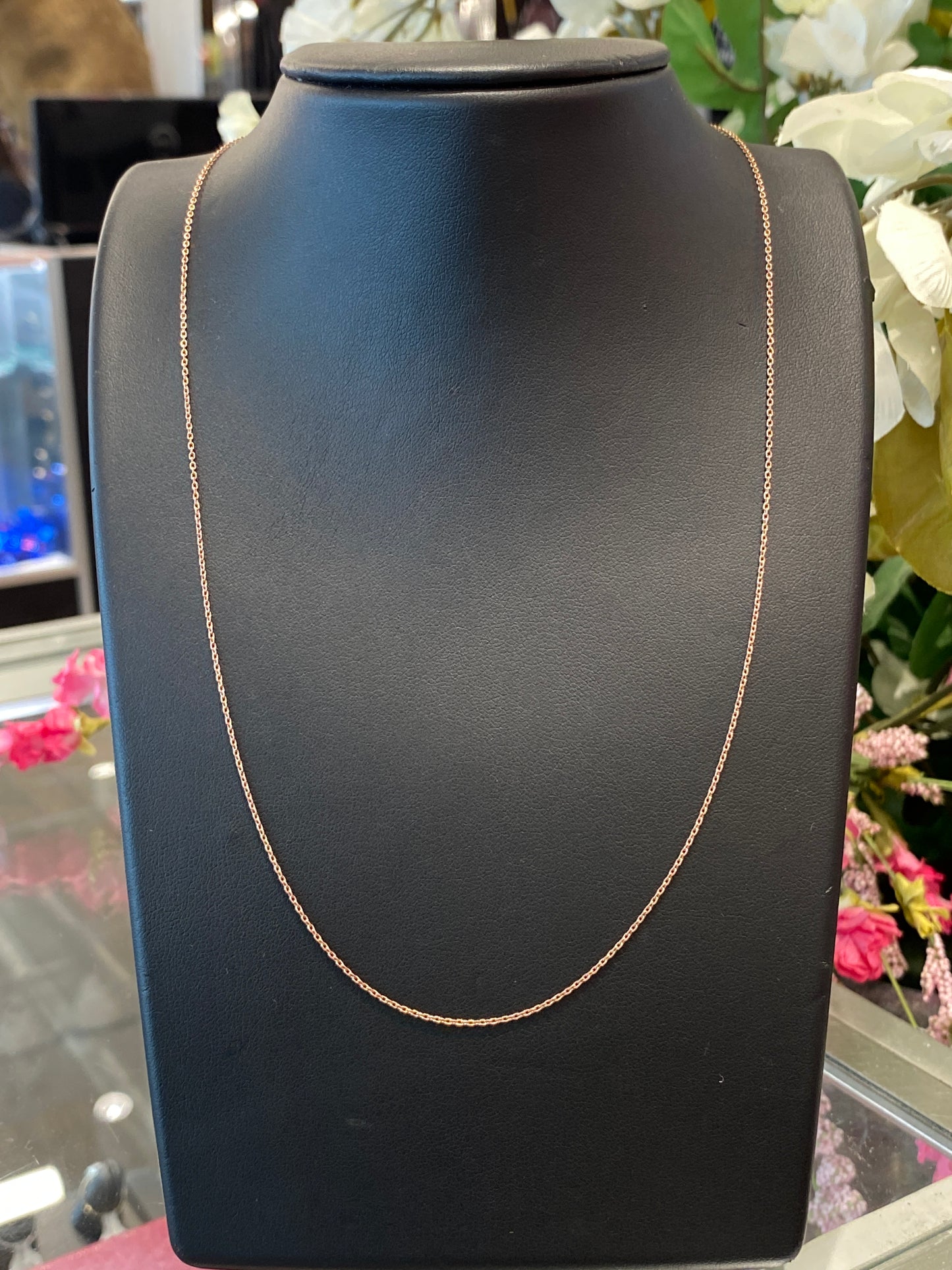 Silver Link Chain W/Rose Gold Plating