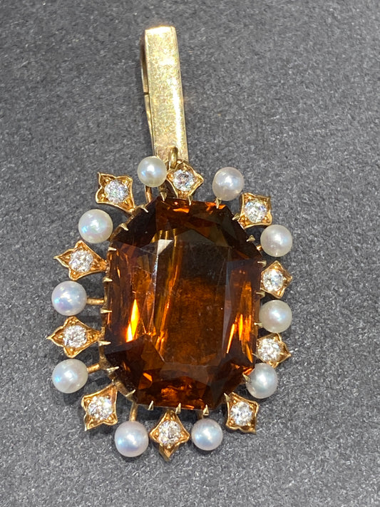18k Yellow Gold Pendant/Brooch