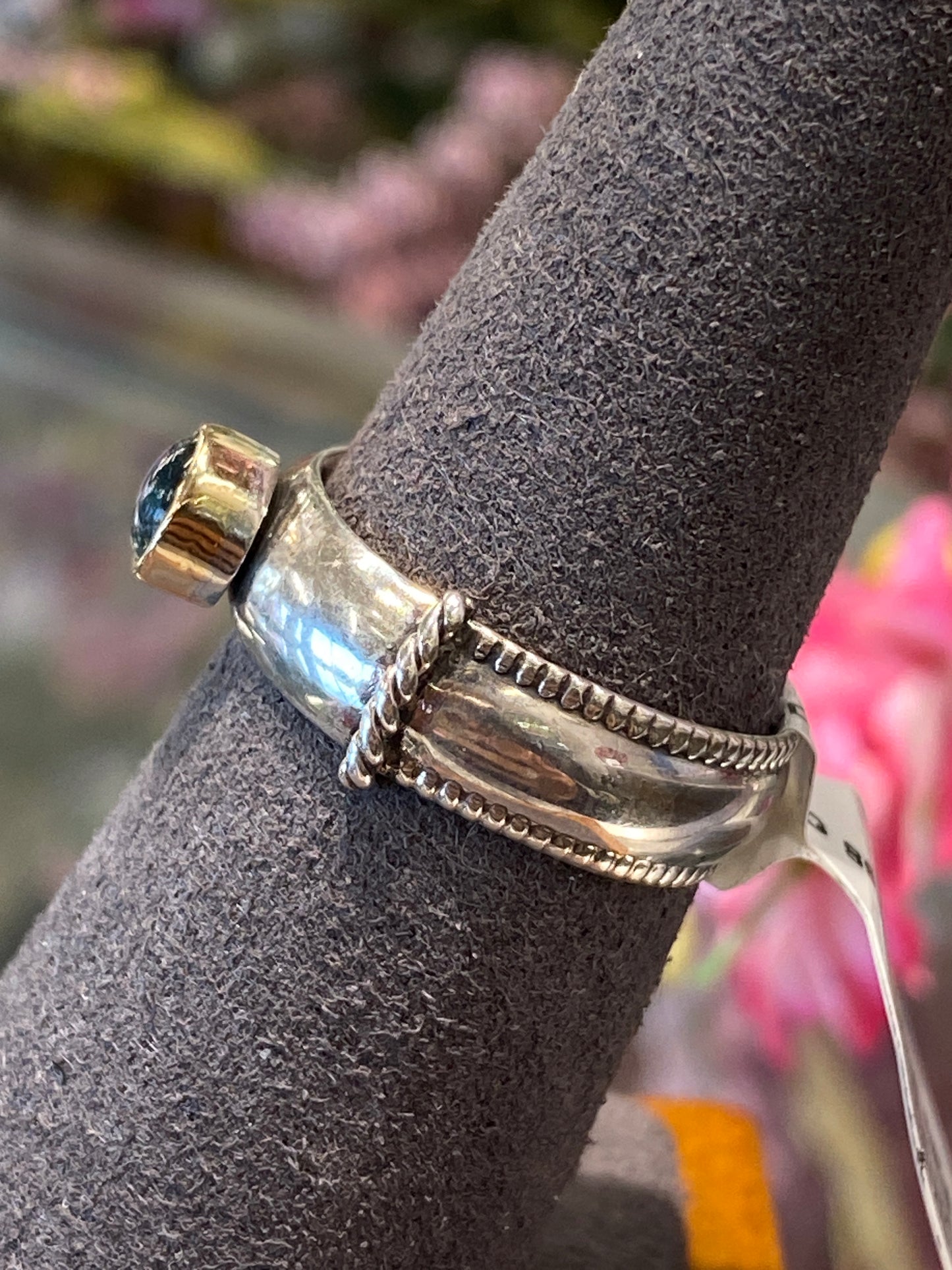 Silver Ring With Colored Stone