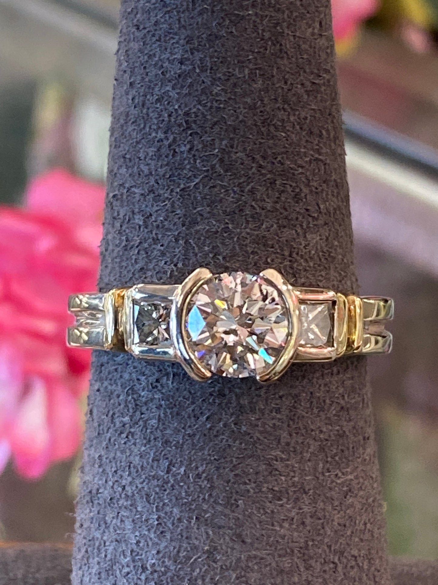 14k Two Tone Diamond Engagement Ring