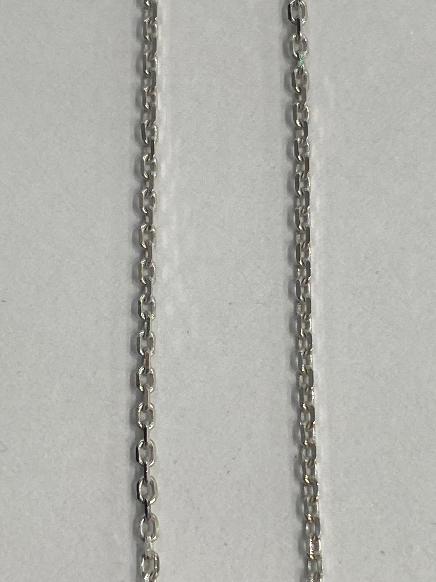 10k White Gold Chain With Diamond Pendant