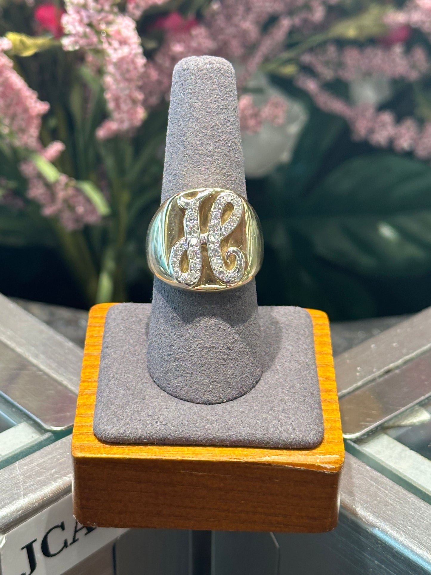 Gold initial ring