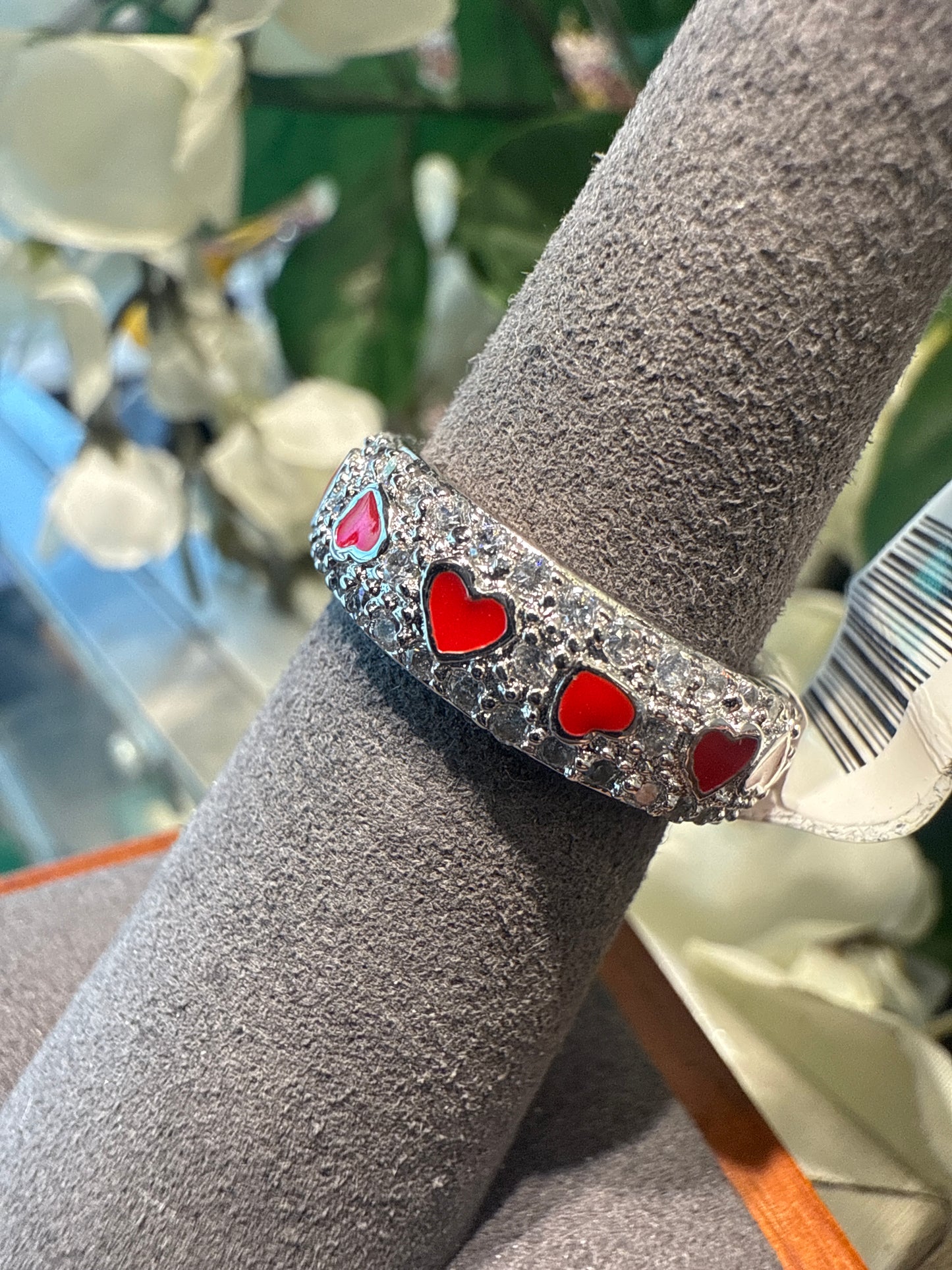 Silver heart ring
