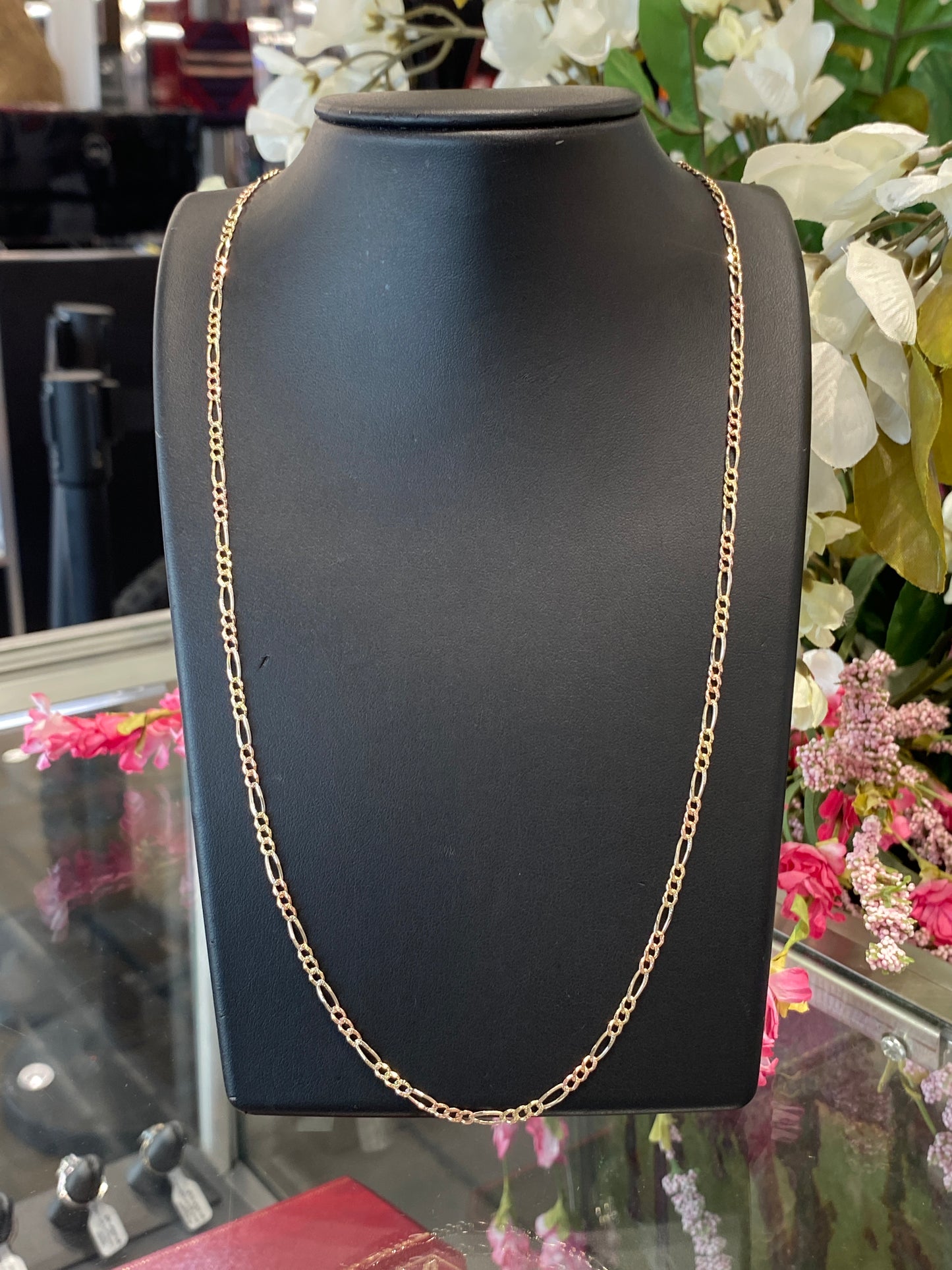 14k Tri Gold Fígaro Chain