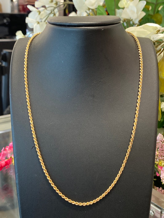 14k Yellow Gold Rope Chain
