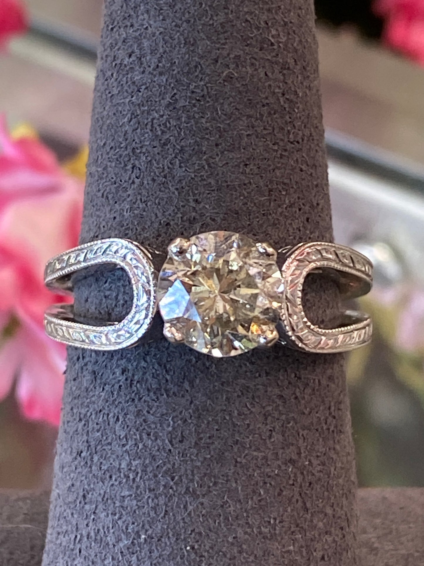 14k White Gold Diamond Engagement Ring
