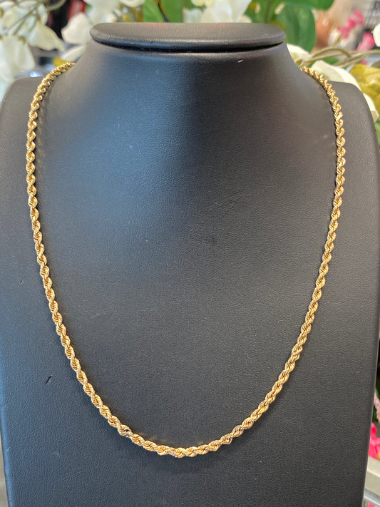 14k Yellow Gold Rope Chain