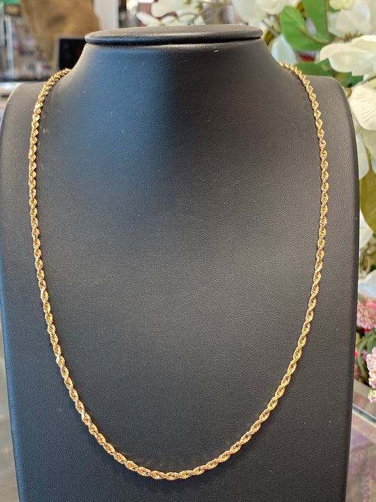 14k Yellow Gold Rope Chain
