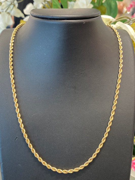 14k Yellow Gold Rope Chain