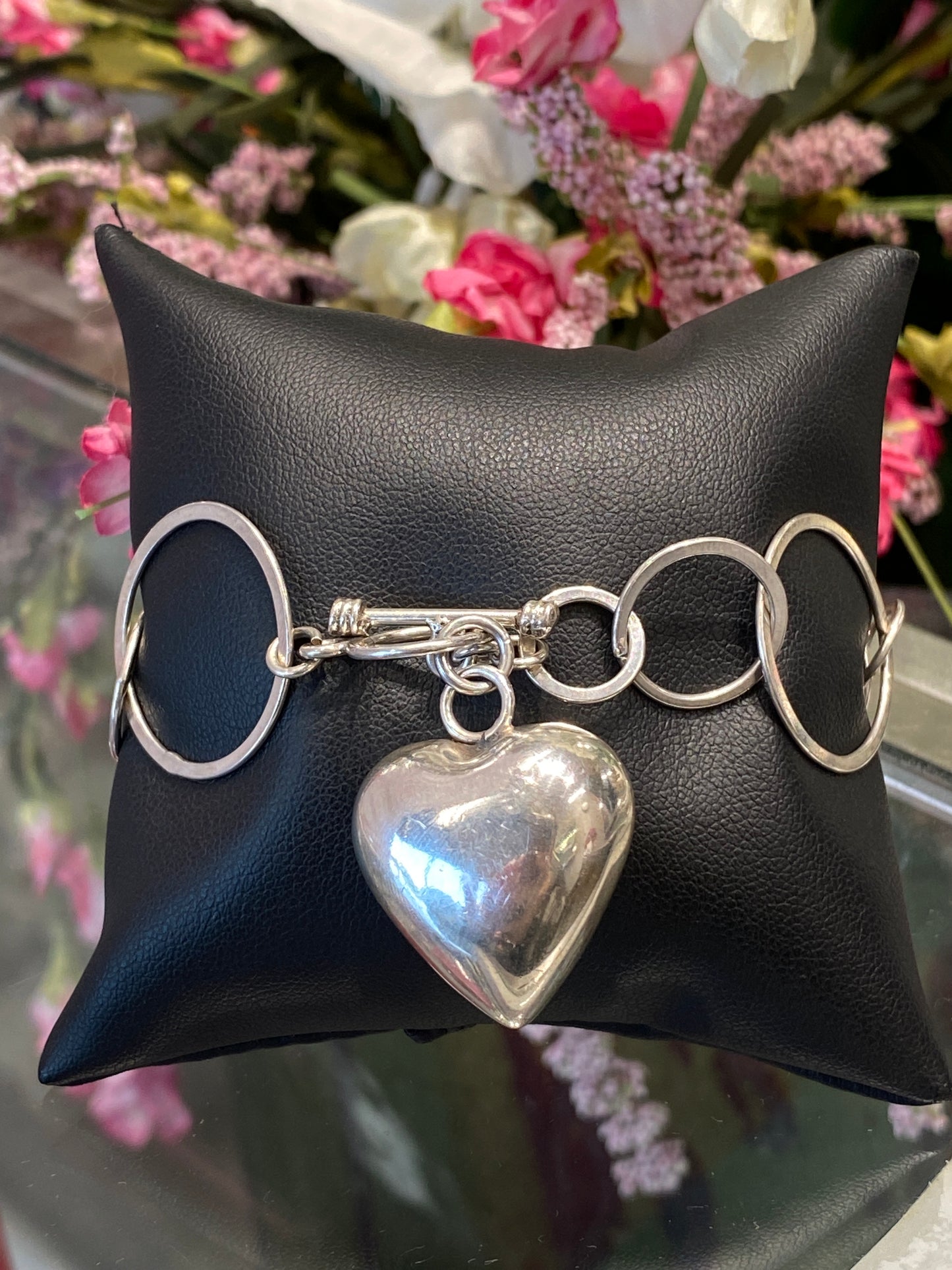 Silver Heart Toggle Bracelet