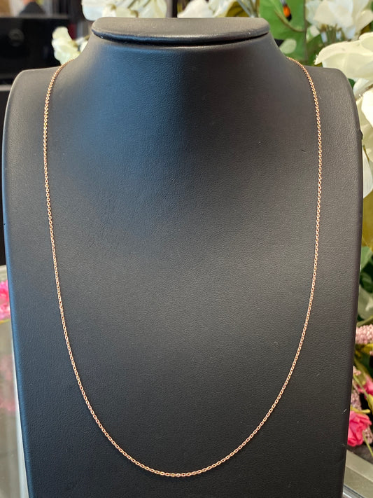 Silver Link Chain W/Rose Gold Plating