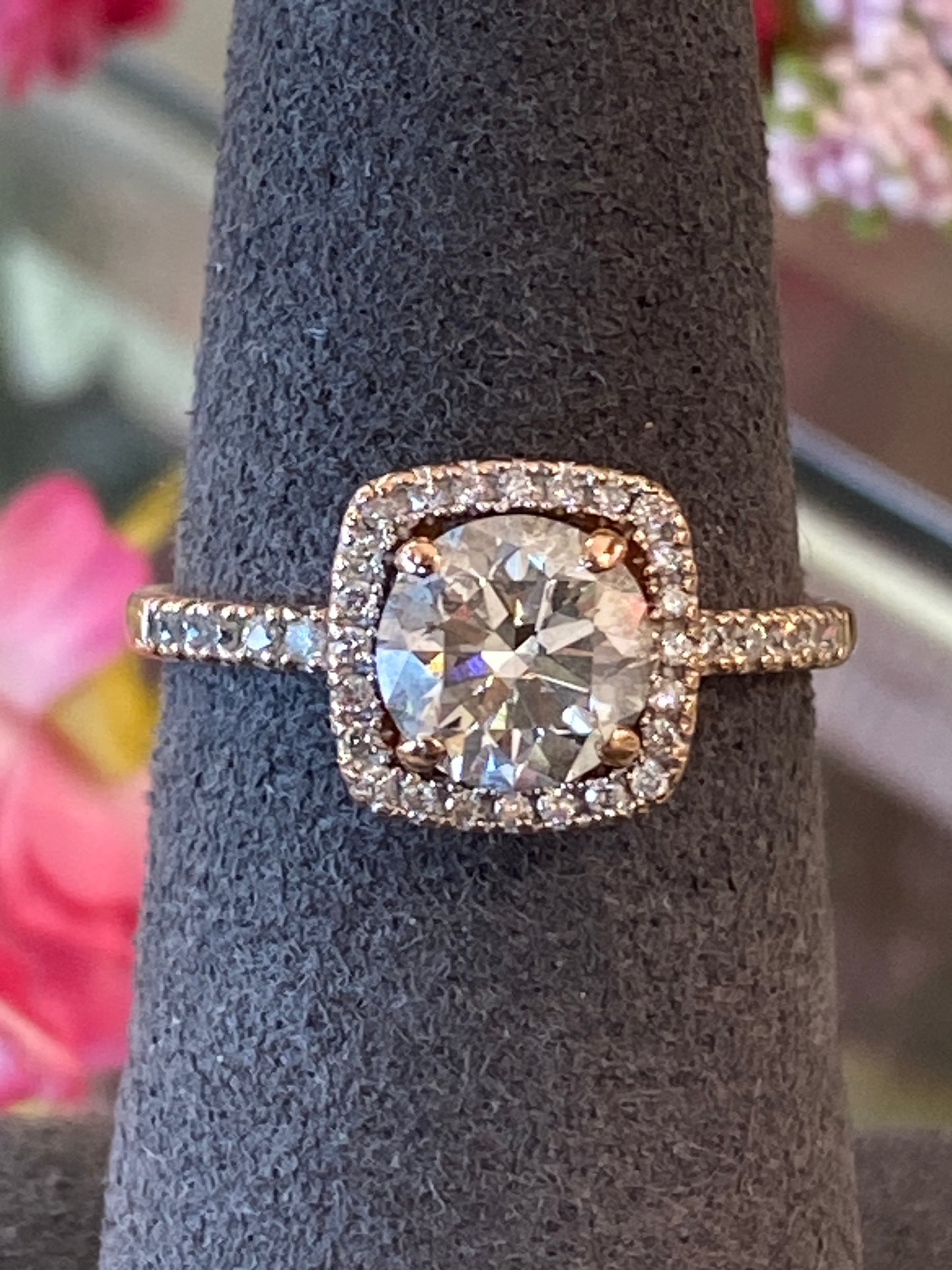 14k Rose Gold Diamond Engagement Ring