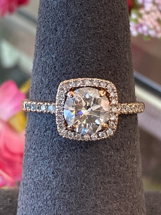 14k Rose Gold Diamond Engagement Ring