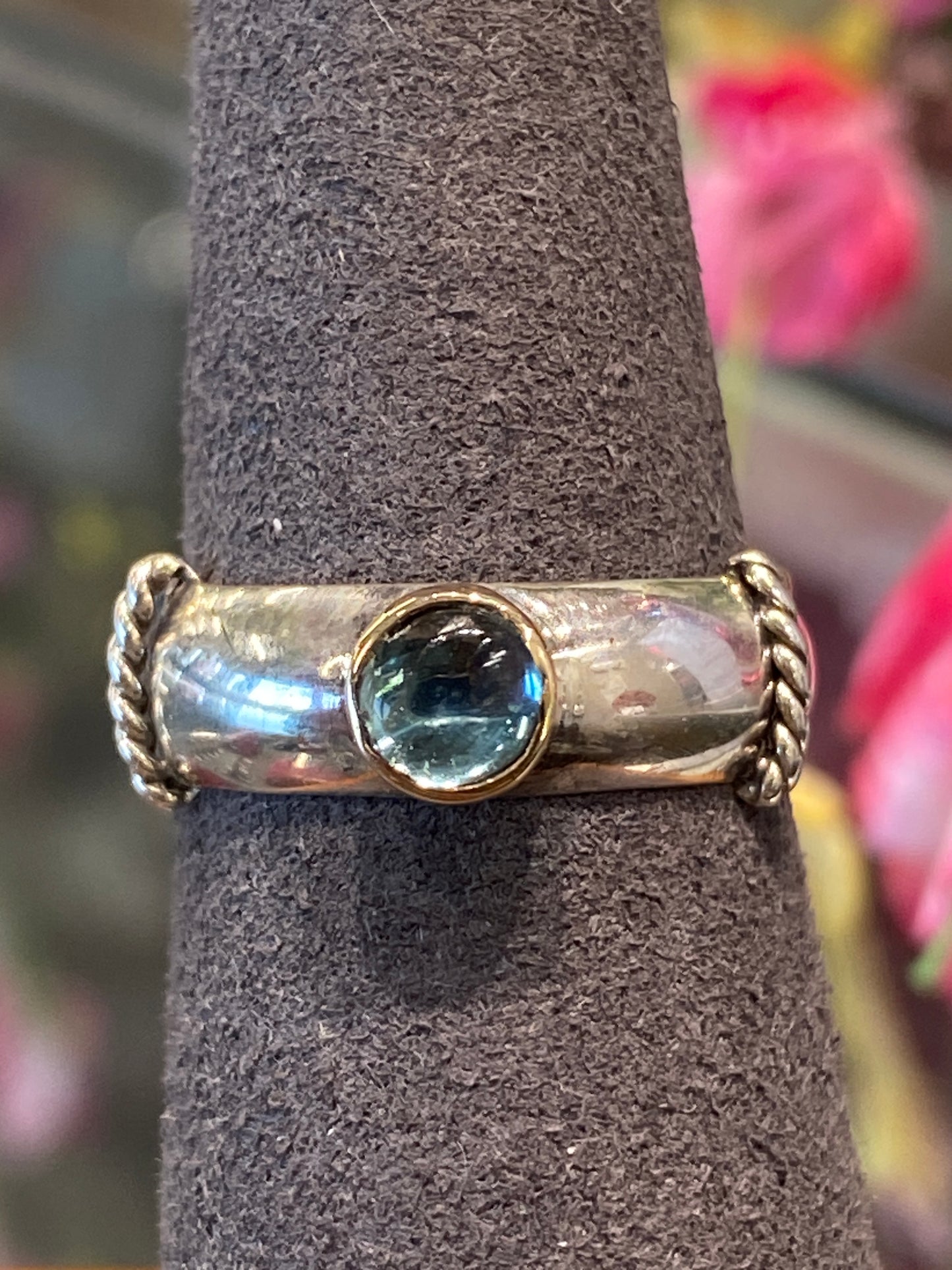 Silver Ring With Colored Stone
