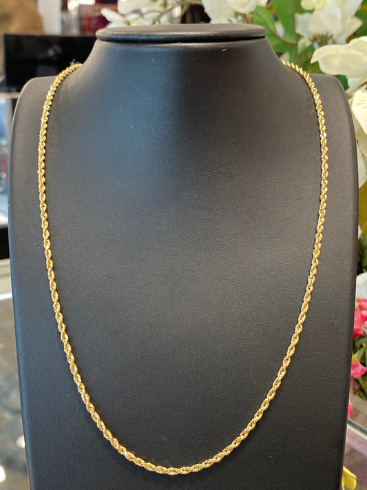 14k Yellow Gold Rope Chain