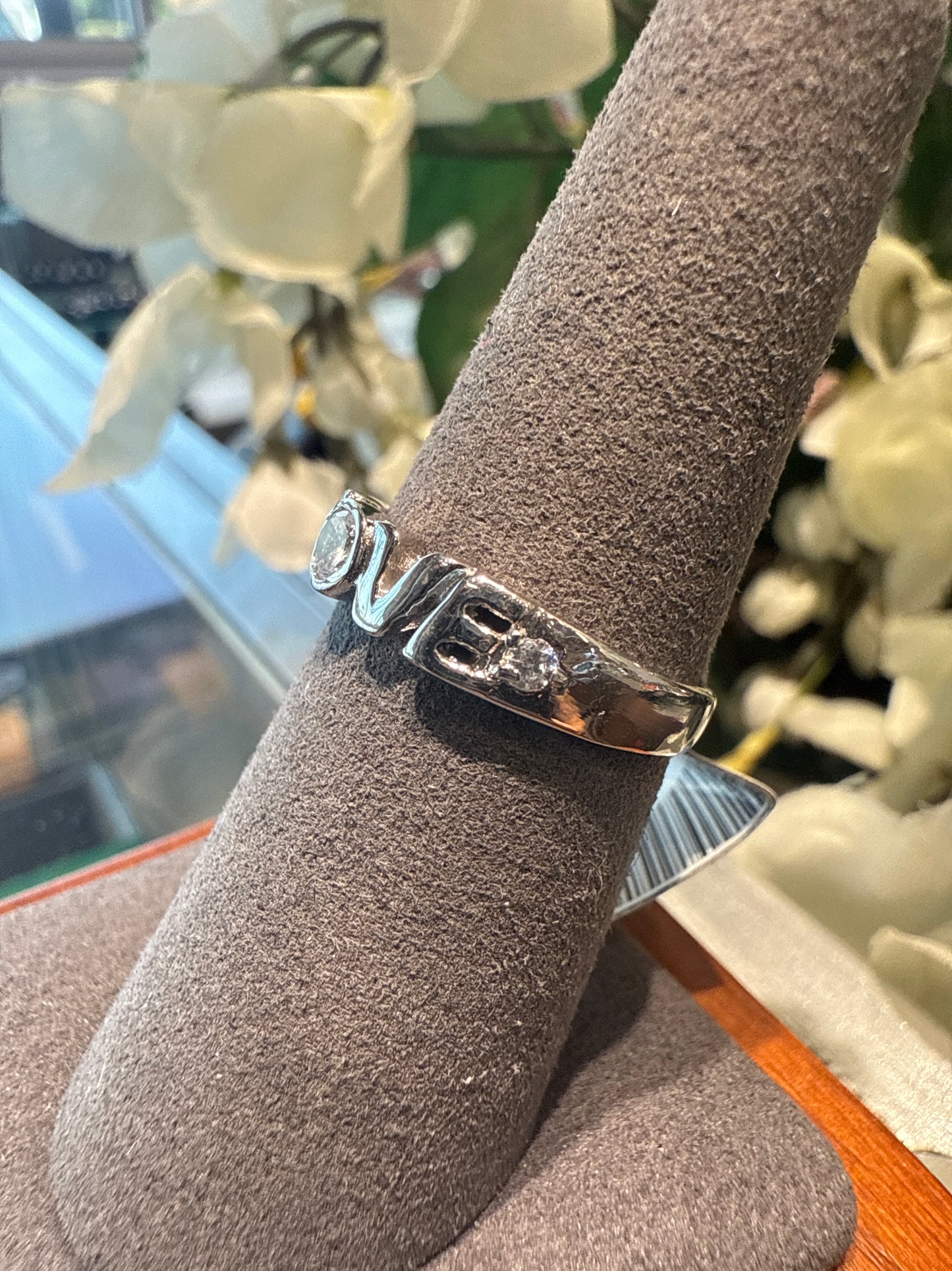 Silver love ring