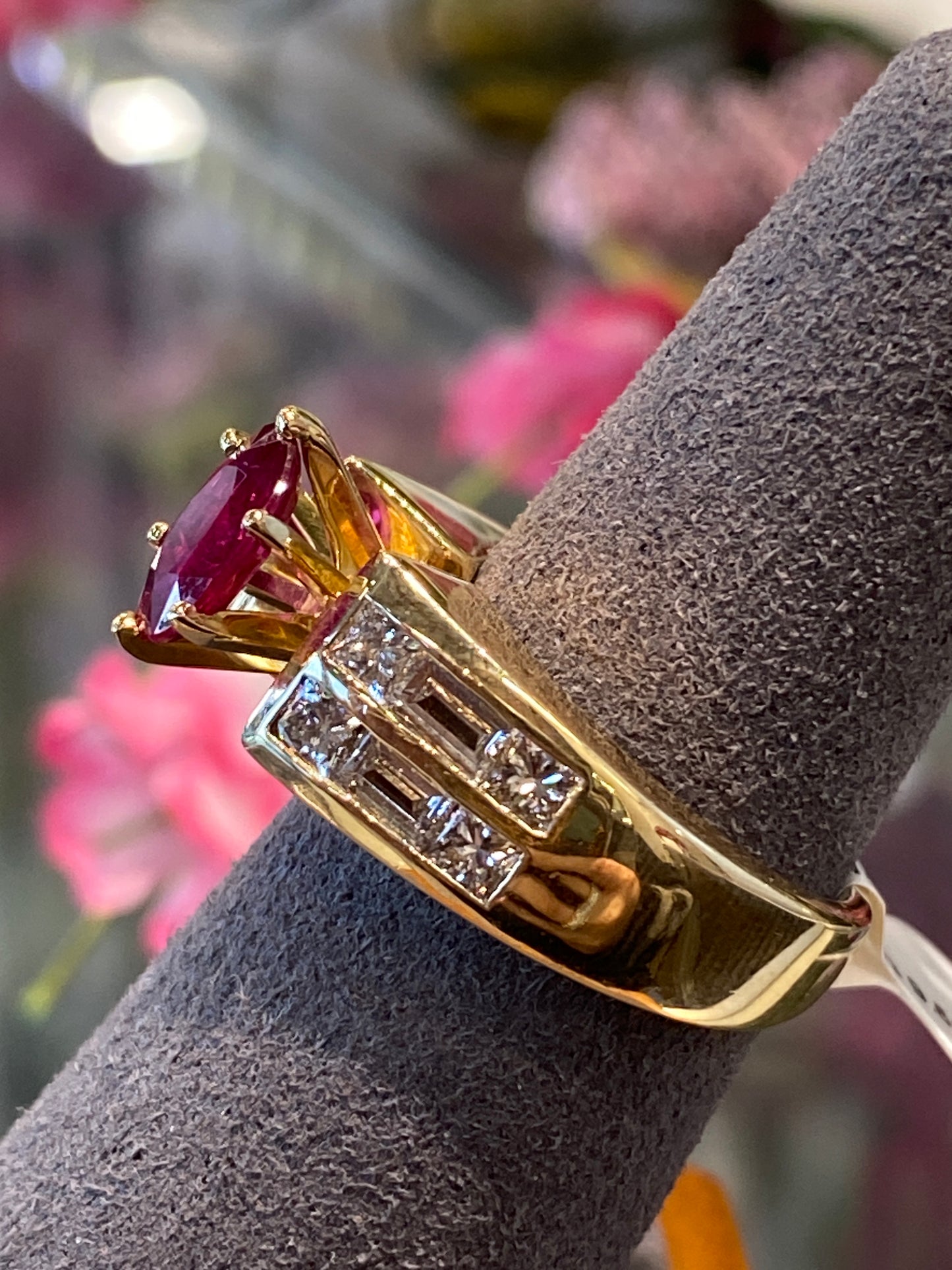 14k Yellow Gold Ruby & Diamond Ring