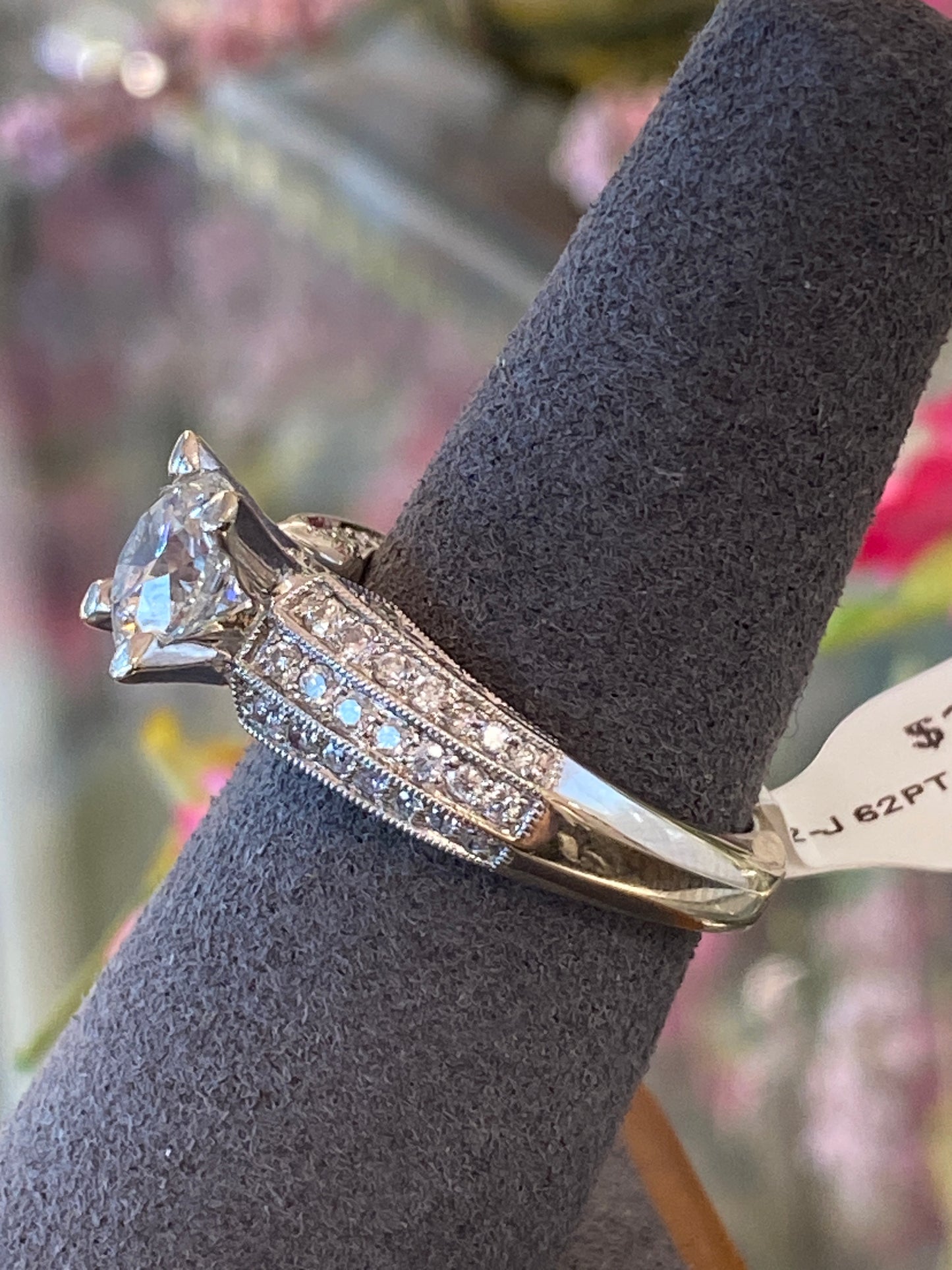 14k White Gold Diamond Engagement Ring