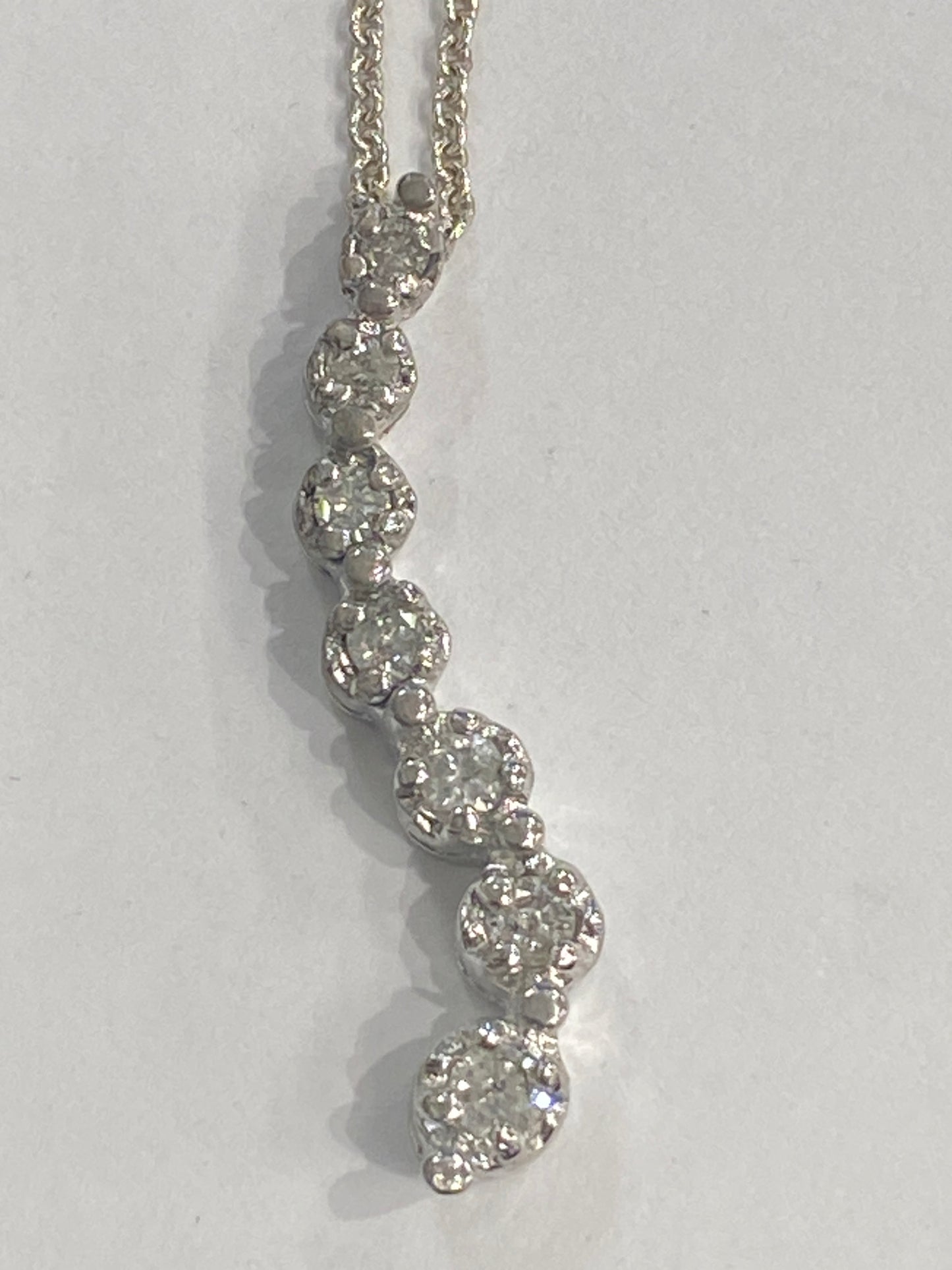 Silver Chain W/Diamond Pendant