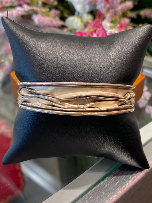 Silver Cuff Bracelet With Design