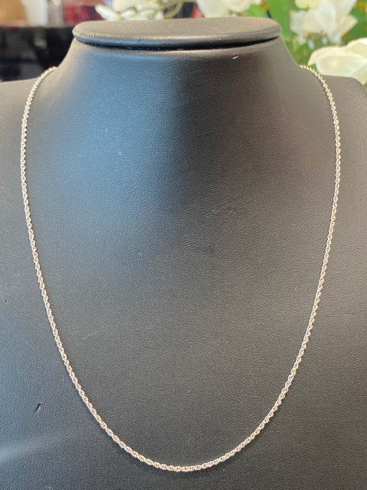 14k White Gold Link Chain