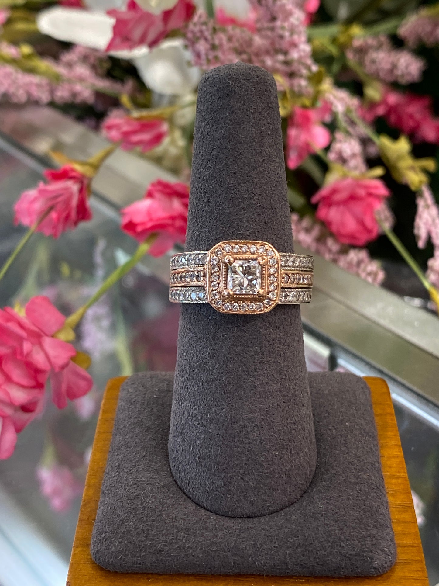 14k Two Tone Diamond Engagement Ring