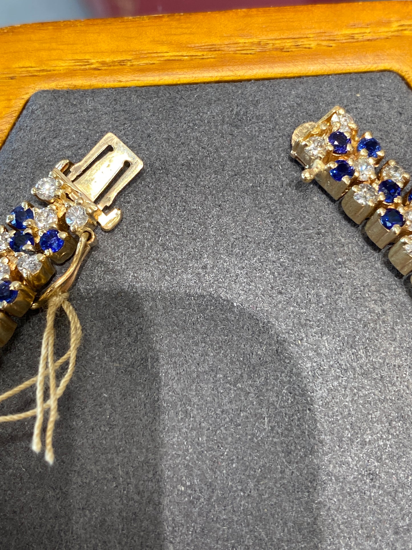 14k Yellow Gold Sapphire & Diamond Bracelet