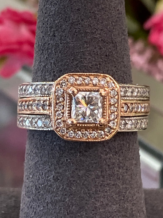 14k Two Tone Diamond Engagement Ring