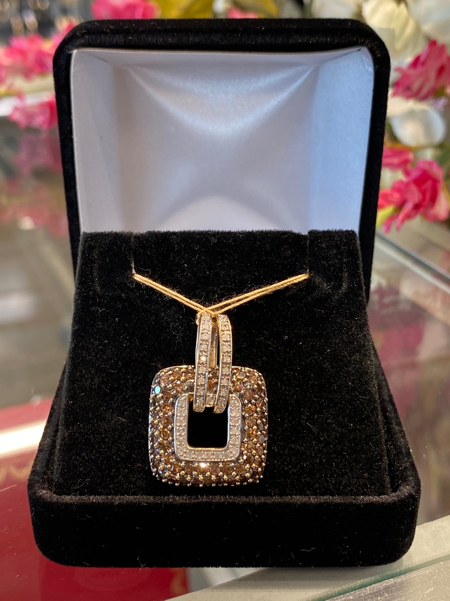 14k Two Tone Diamond Pendant
