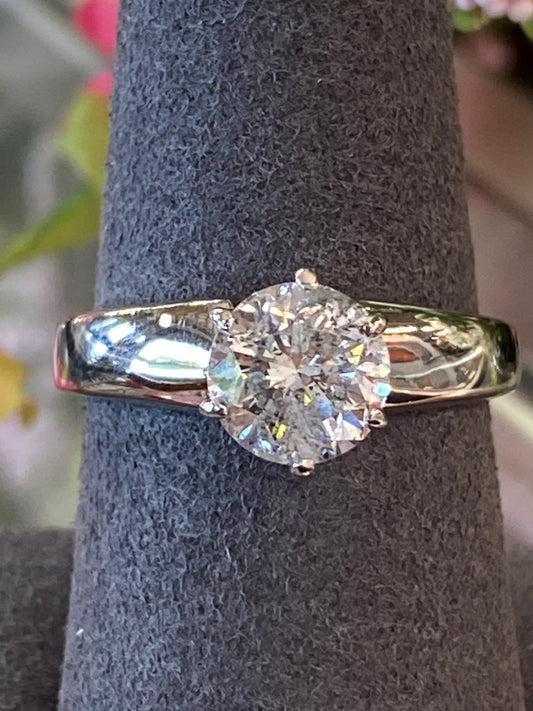 14k White Gold Diamond Engagement Ring