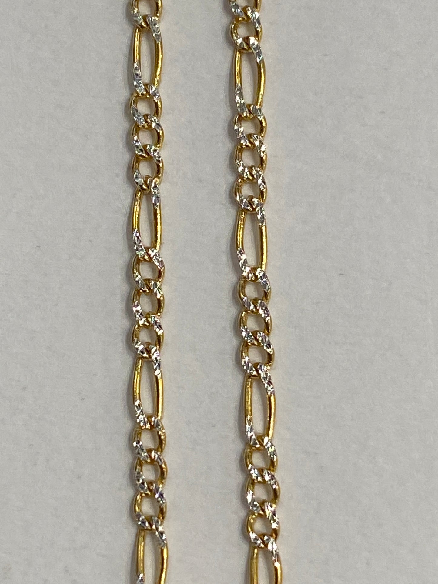 14K Two Tone Fígaro Chain