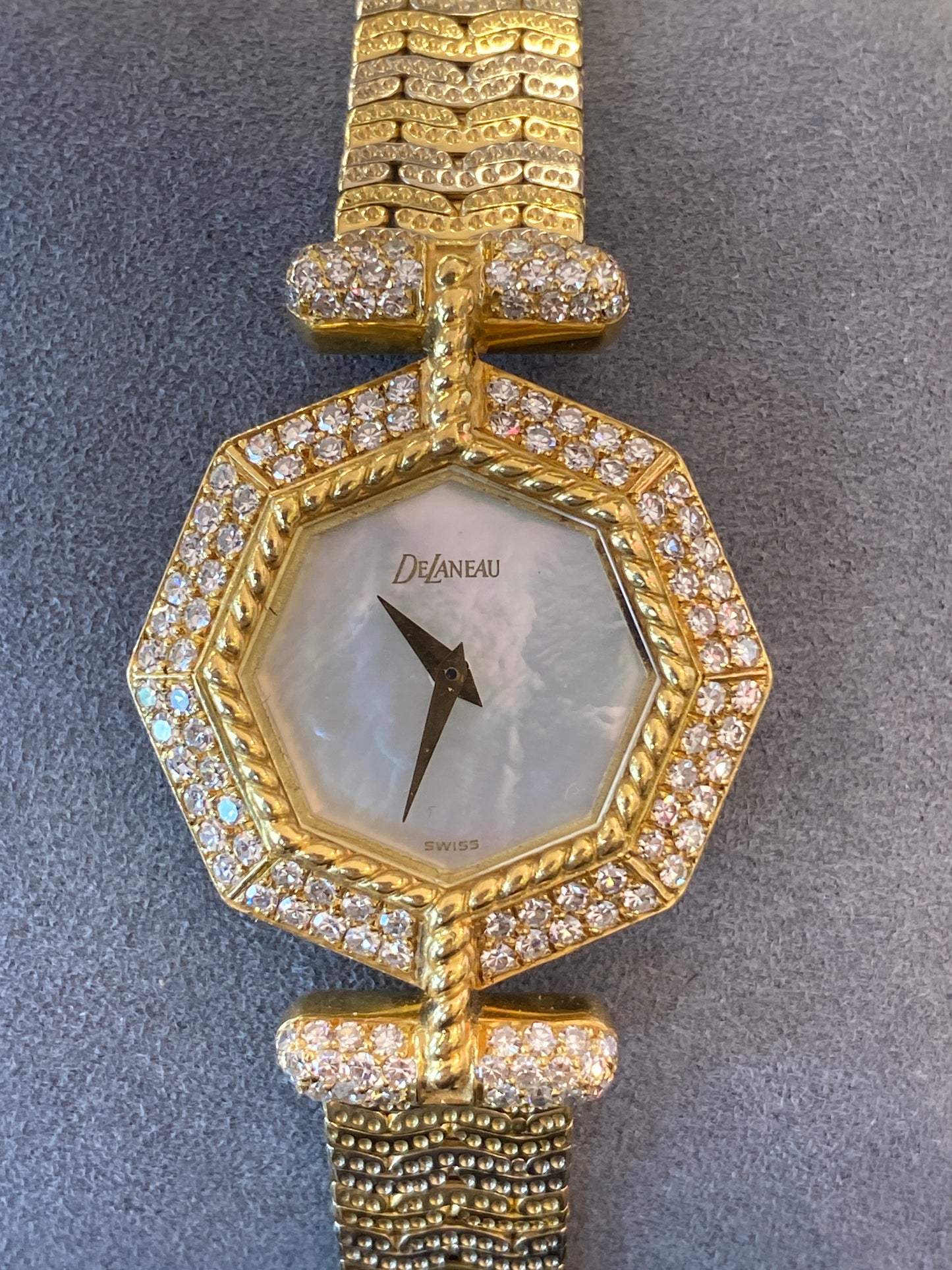 18k Two Tone Gold DeLaneau Ladies Watch