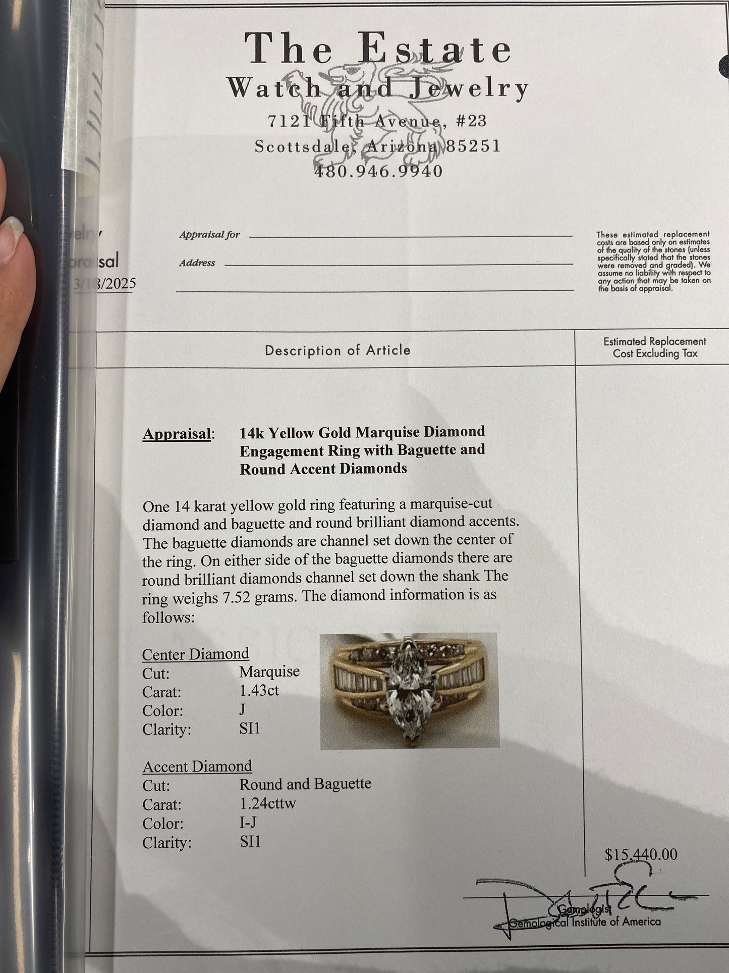14k Yellow Gold Diamond Engagement Ring